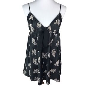Victoria’s Secret Black Gray Foliage Teddy Top Lingerie Medium